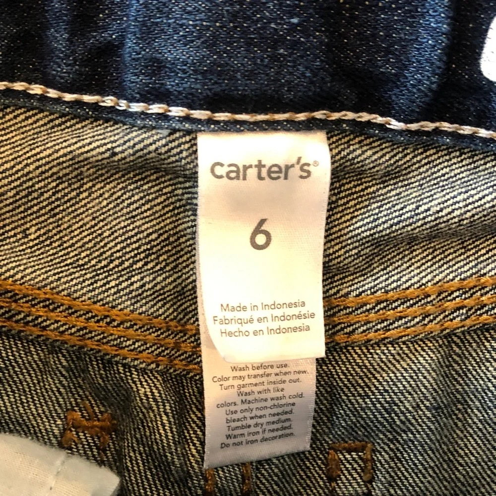 Boys Carter’s Iconic Denim Carpenter Jeans Pants Indigo Wash Adjustable